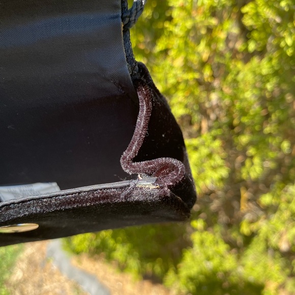 Small Black Vintage Velour Floral Lace Evening Bag With Strap - Picture 8 of 11